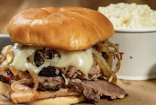 Black Hog BBQ signature dishes Smoked Pork Shoulder SandwichFull SlabChicken Wings